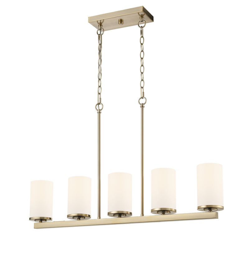 Millennium 2725WG-MG Five Light Linear Chandelier, Modern Gold