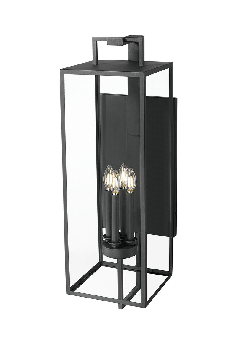 Millennium 280004-TBK Four Light Outdoor Wall Sconce, Textured Black
