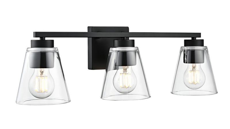 Millennium 64003-MB Three Light Vanity, Matte Black