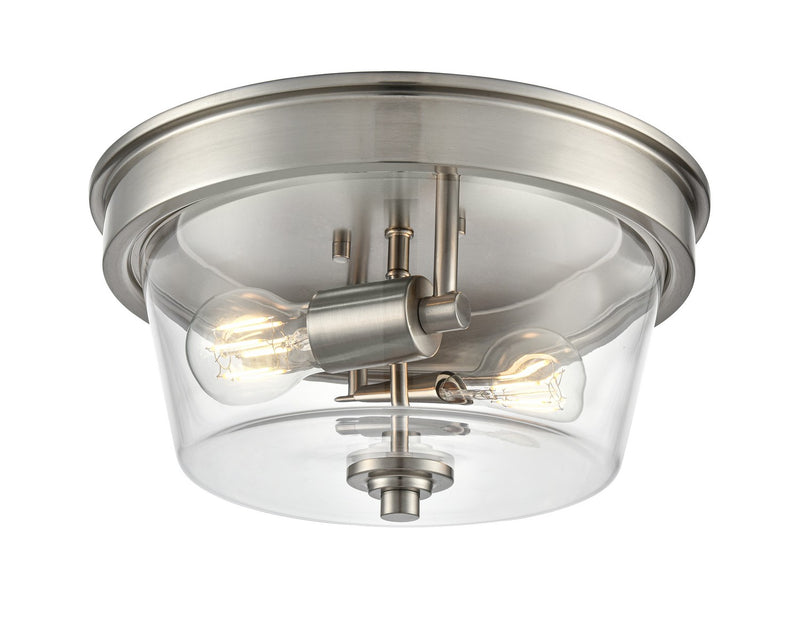Millennium 64102-BN Two Light Flush Mount, Brushed Nickel