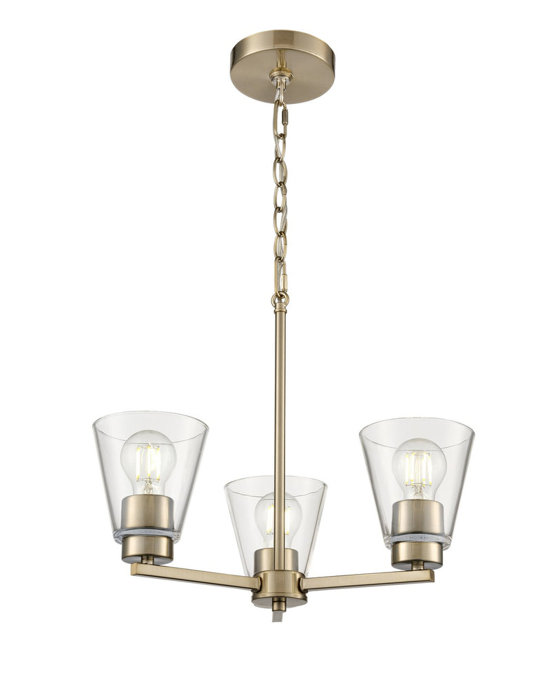 Millennium 64103-MG Three Light Chandelier, Modern Gold