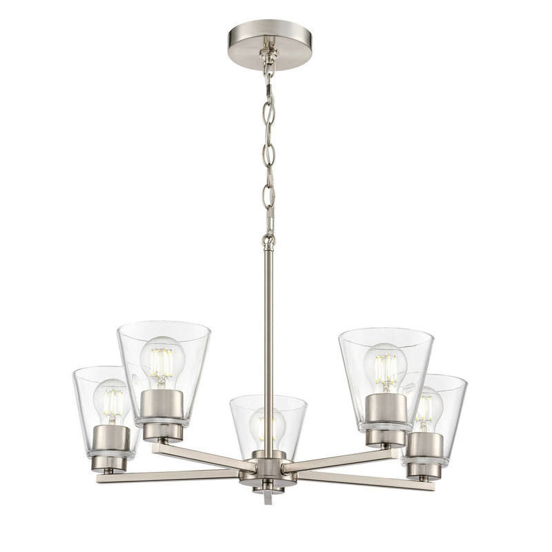 Millennium 64105-BN Five Light Chandelier, Brushed Nickel