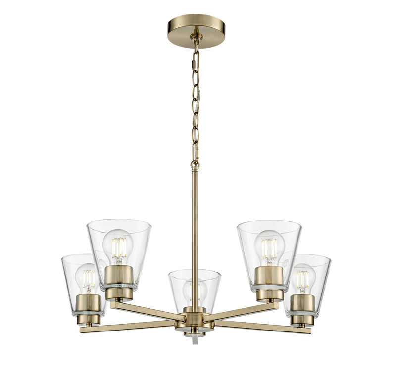 Millennium 64105-MG Five Light Chandelier, Modern Gold