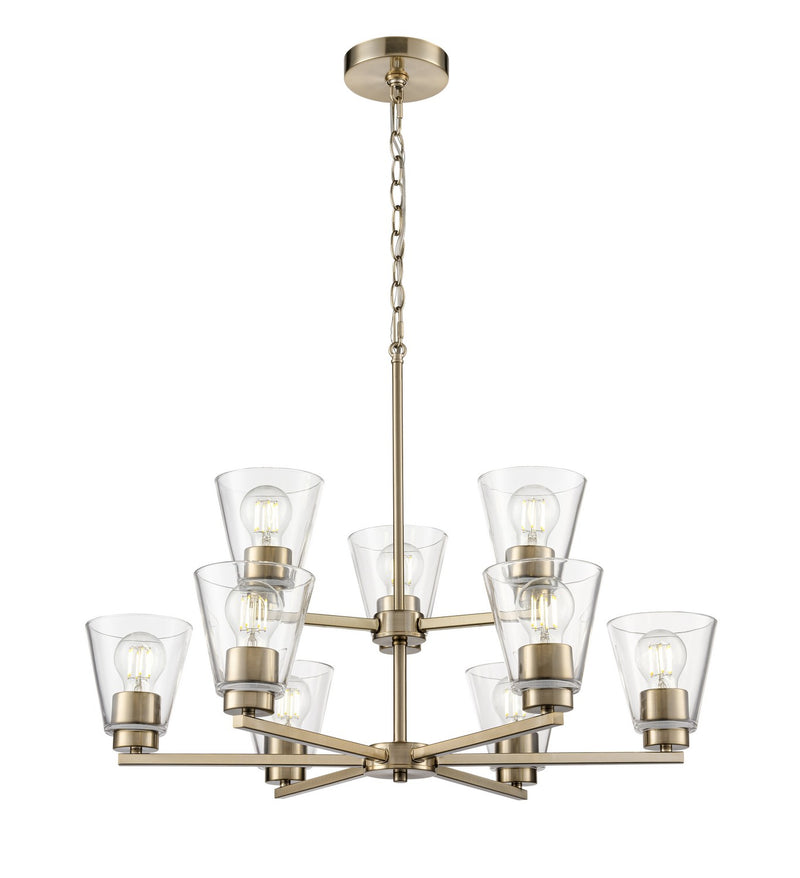 Millennium 64109-MG Nine Light Chandelier, Modern Gold