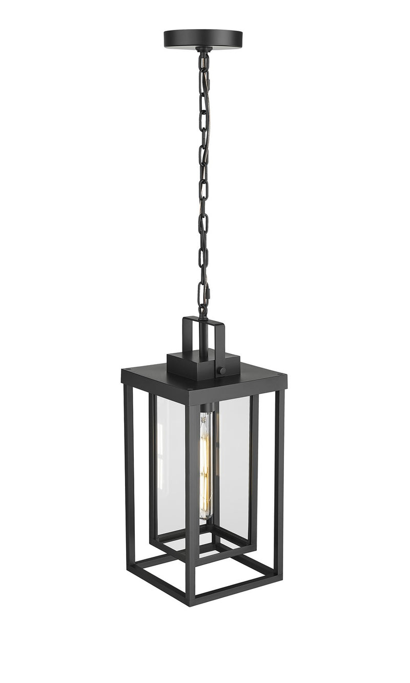Millennium 901101-PBK One Light Outdoor Hanging Lantern, Powder Coated Black