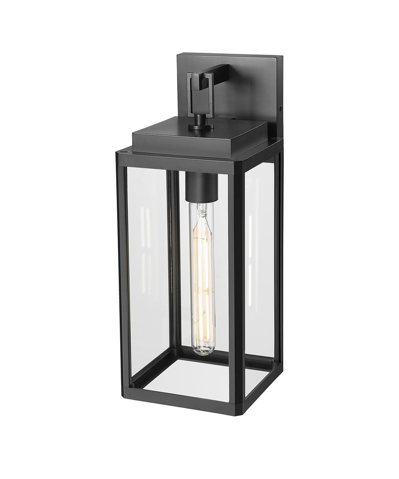 Millennium 902001-PBK One Light Outdoor Wall Lantern, Powder Coated Black