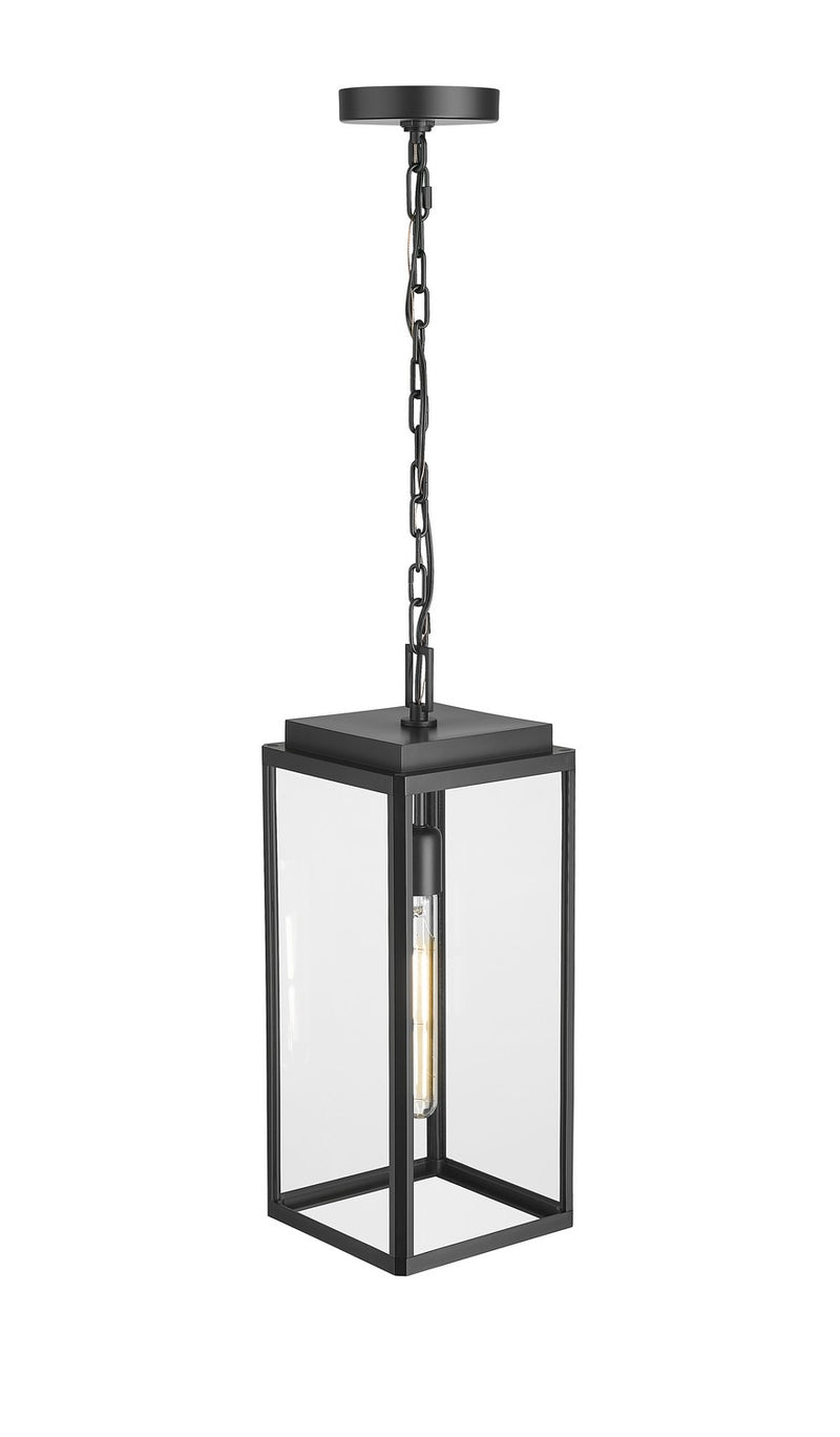 Millennium 902301-PBK One Light Outdoor Hanging Lantern, Powder Coated Black