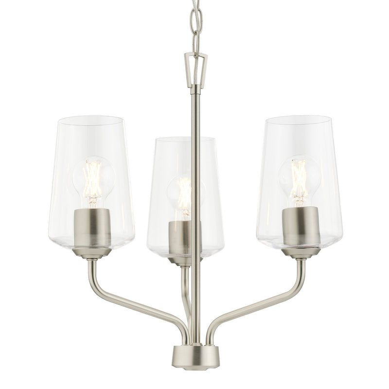Progress Lighting P400440-009 Three Light Chandelier, Brushed Nickel