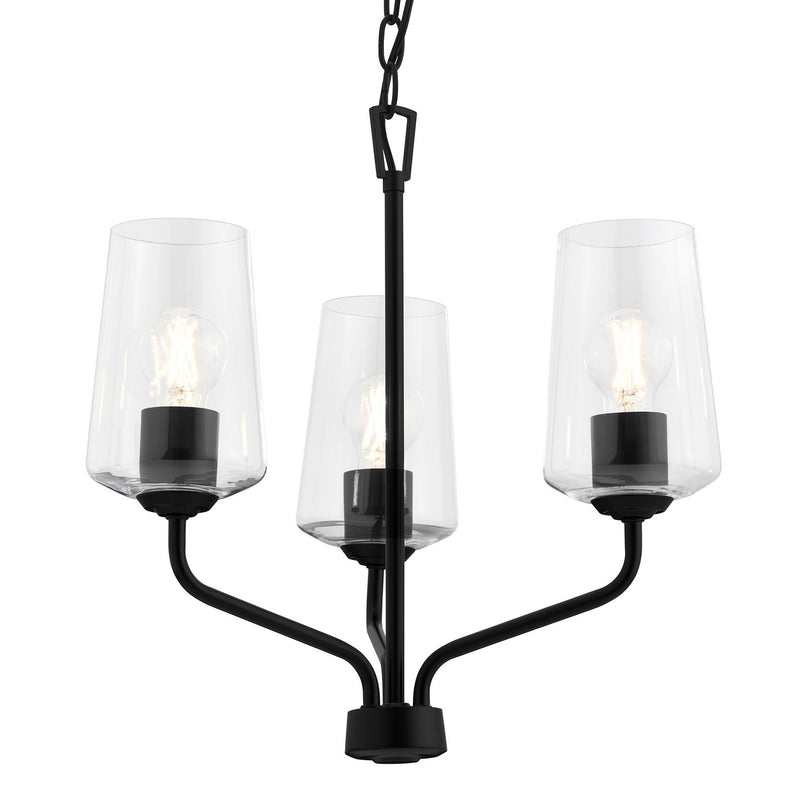 Progress Lighting P400440-031 Three Light Chandelier, Black