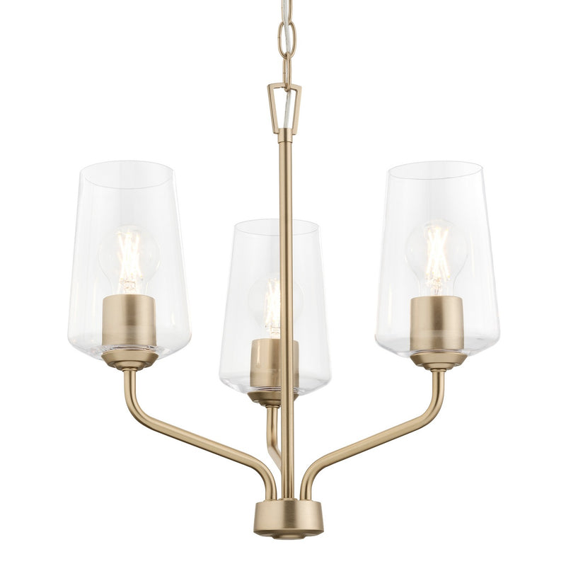 Progress Lighting P400440-177 Three Light Chandelier, Champagne Bronze