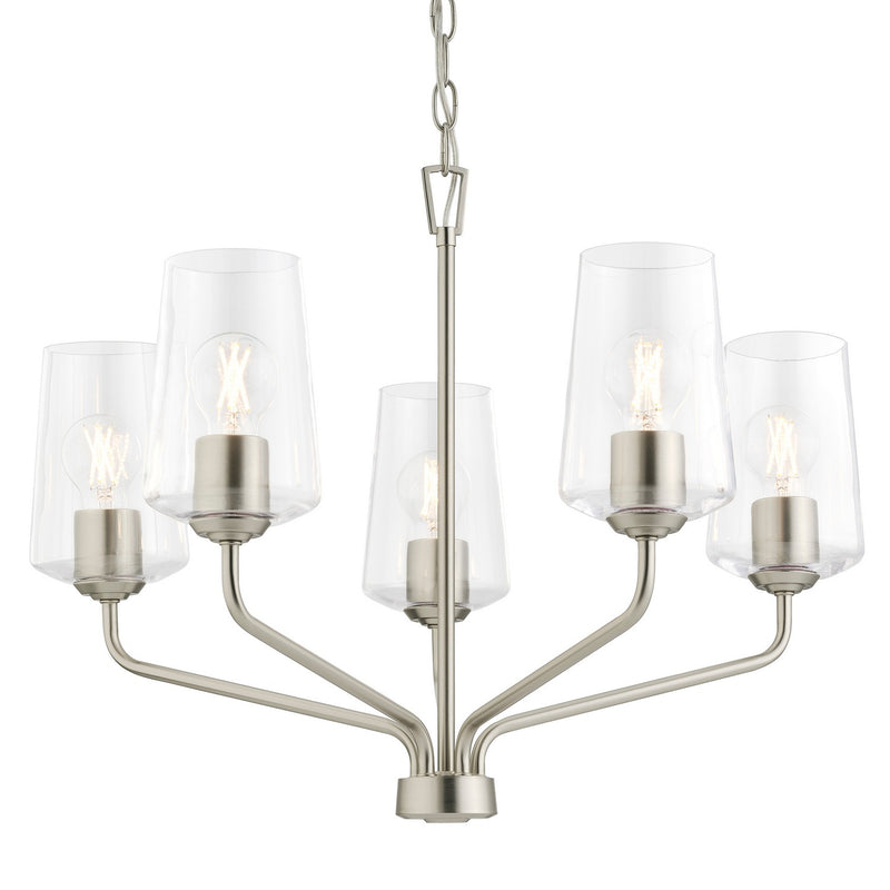 Progress Lighting P400442-009 Five Light Chandelier, Brushed Nickel