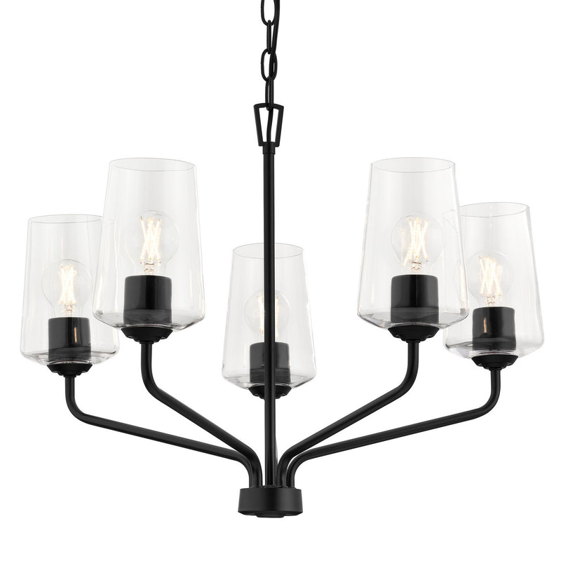 Progress Lighting P400442-031 Five Light Chandelier, Black