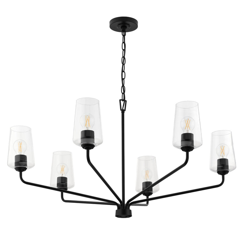 Progress Lighting P400444-031 Six Light Chandelier, Black