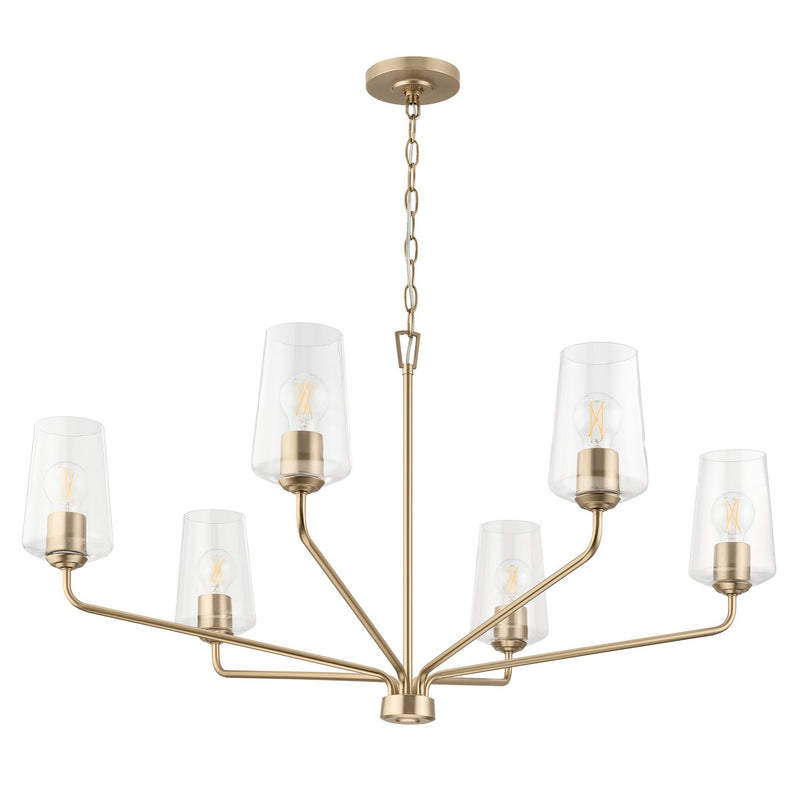 Progress Lighting P400444-177 Six Light Chandelier, Champagne Bronze