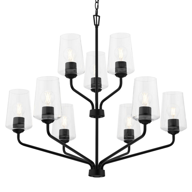 Progress Lighting P400445-031 Nine Light Chandelier, Black