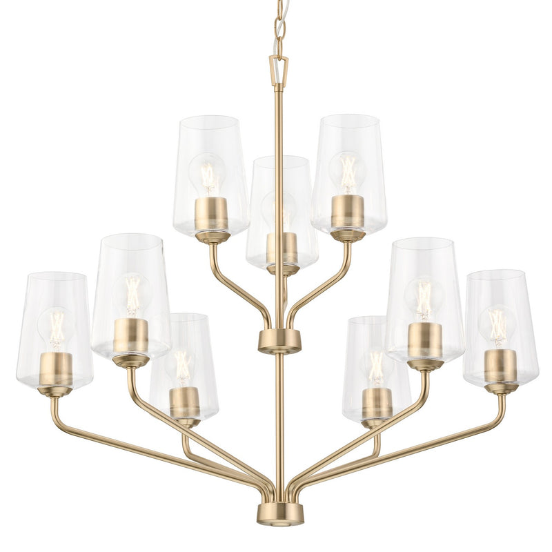 Progress Lighting P400445-177 Nine Light Chandelier, Champagne Bronze