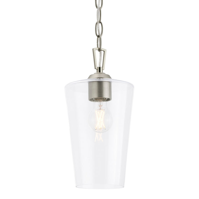 Progress Lighting P500506-009 One Light Pendant, Brushed Nickel