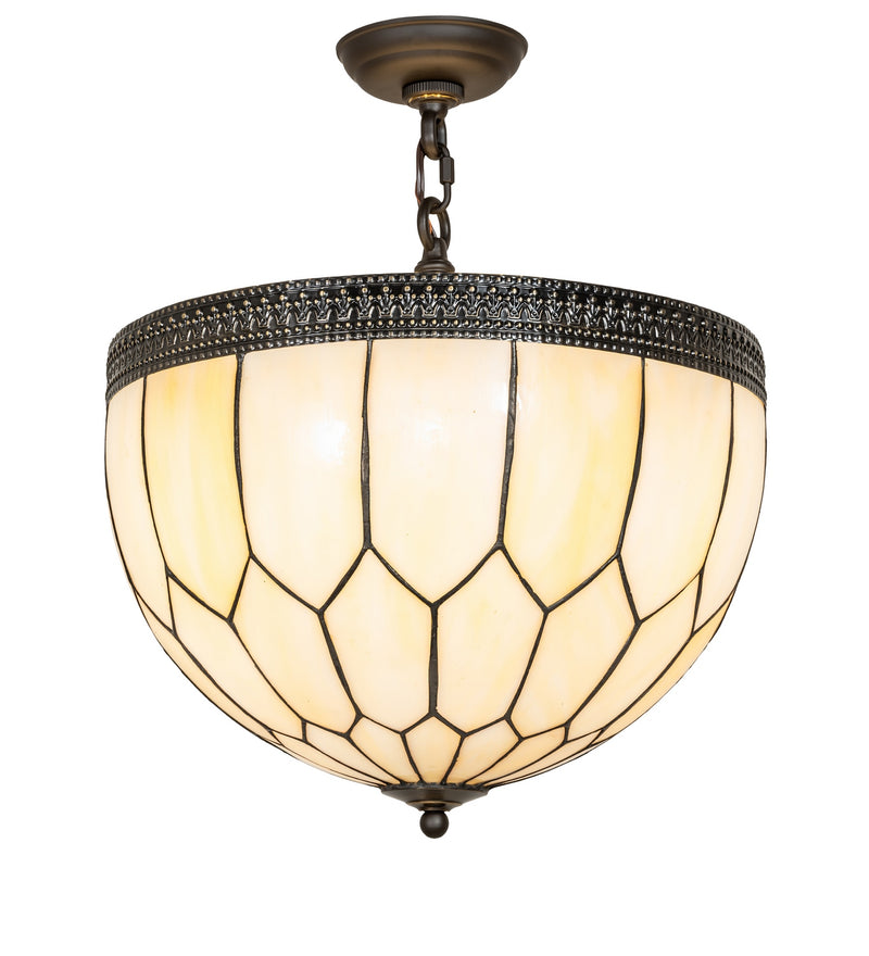 Meyda Tiffany 283981 Three Light Pendant, Oil Rubbed Bronze/Highlighted Craftsman Brown
