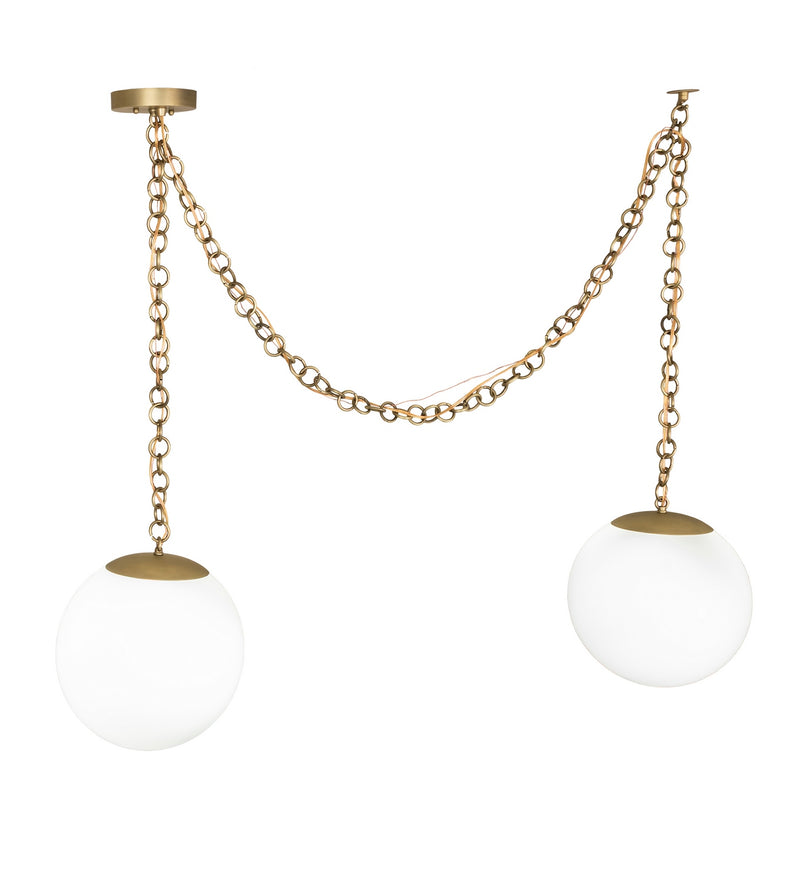 Meyda Tiffany 285746 Two Light Pendant, Brushed Brass