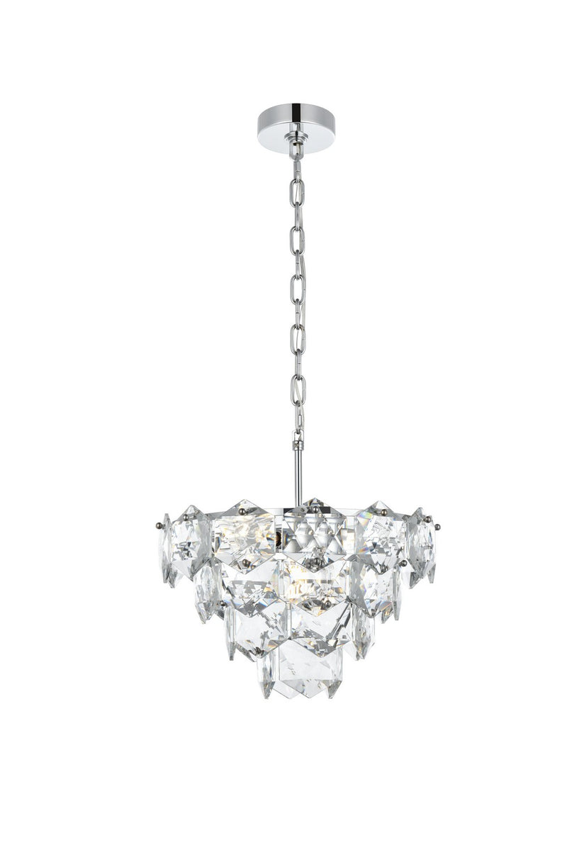 Elegant Lighting 1050D16C Six Light Chandelier, Chrome and Clear