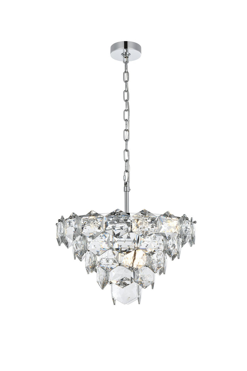 Elegant Lighting 1050D20C Eight Light Chandelier, Chrome and Clear