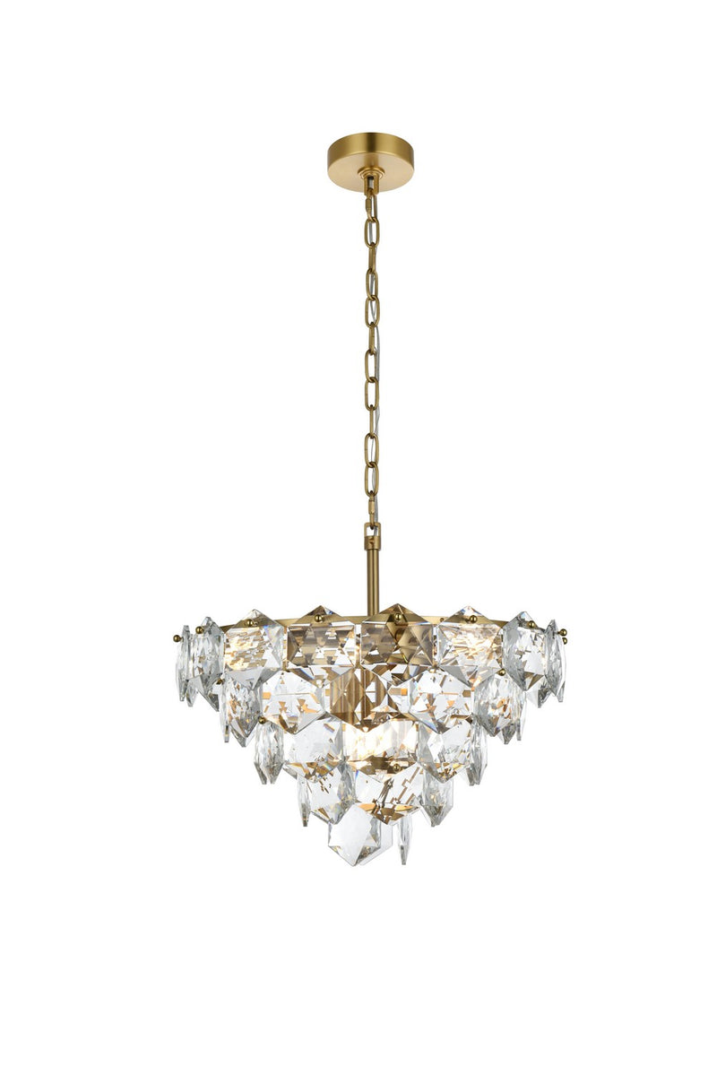 Elegant Lighting 1050D20SG Eight Light Chandelier, Satin Gold and Clear