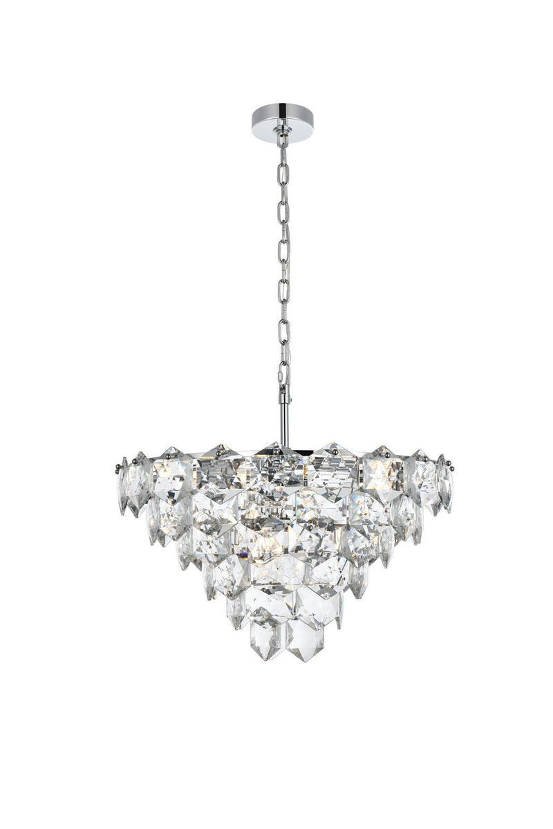 Elegant Lighting 1050D24C 11 Light Chandelier, Chrome and Clear
