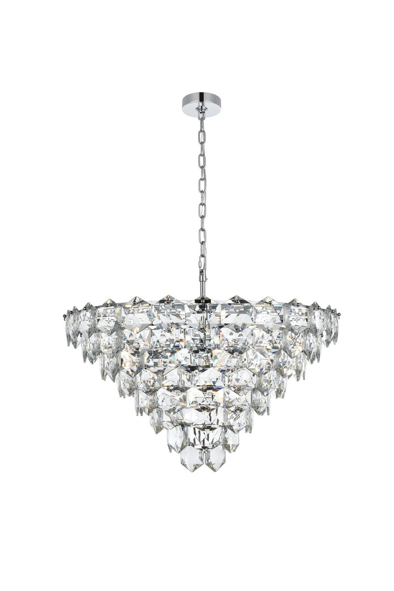 Elegant Lighting 1050D32C 15 Light Chandelier, Chrome and Clear