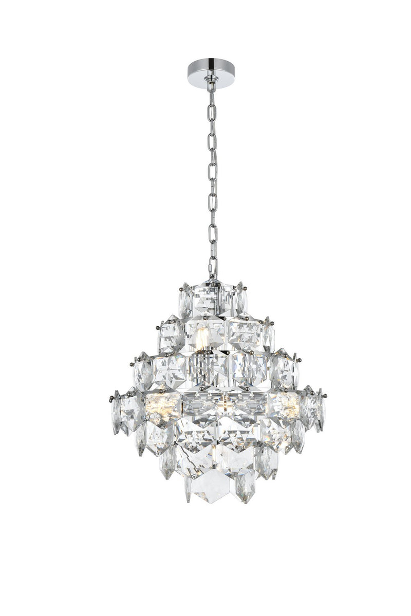 Elegant Lighting 1050G20C 11 Light Chandelier, Chrome and Clear