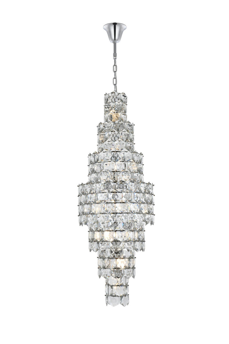 Elegant Lighting 1050SR24C 26 Light Chandelier, Chrome and Clear