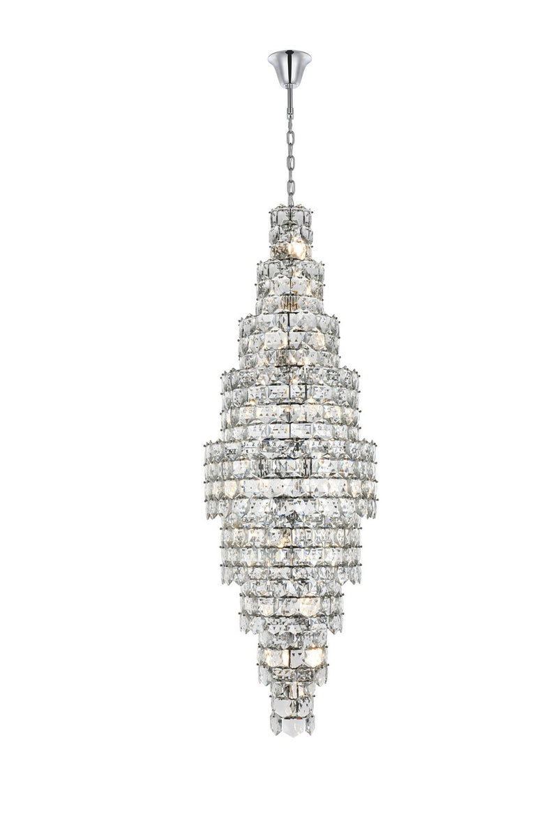 Elegant Lighting 1050SR30C 41 Light Chandelier, Chrome and Clear