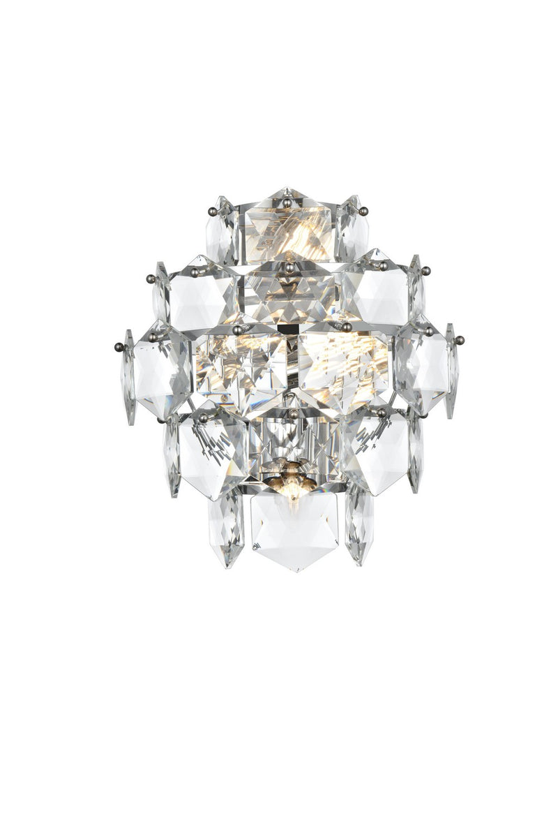 Elegant Lighting 1050W15SG Four Light Wall Sconce, Satin Gold and Clear