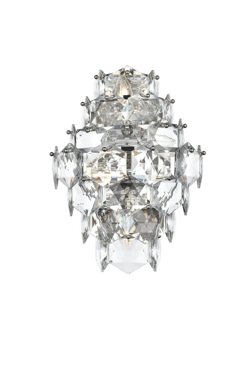 Elegant Lighting 1050W18C Four Light Wall Sconce, Chrome and Clear