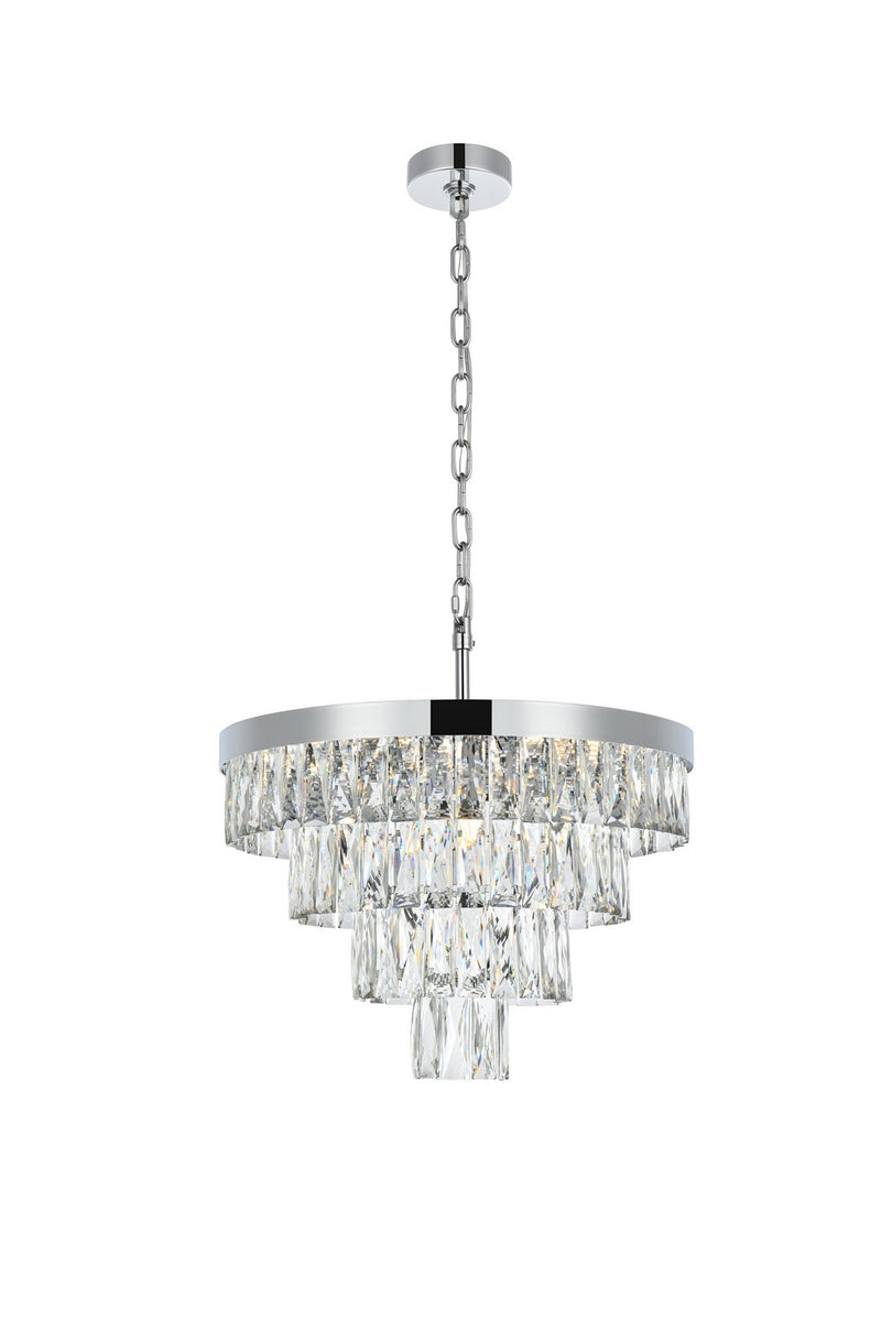 Elegant Lighting 1060D20C Ten Light Chandelier, Chrome and Clear