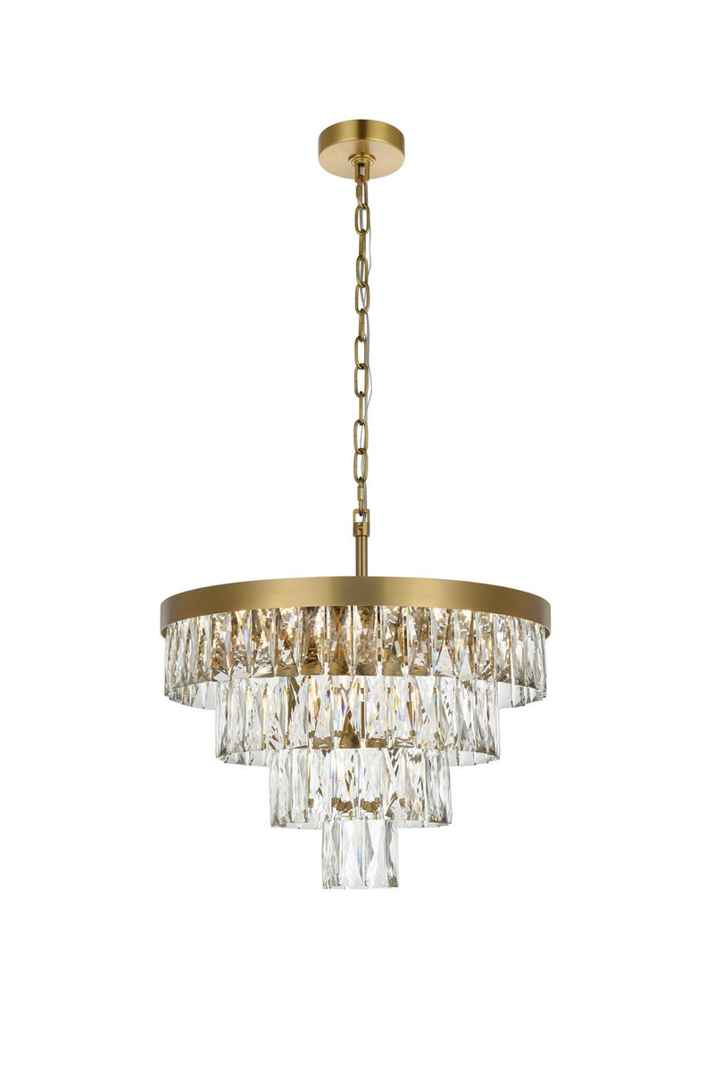 Elegant Lighting 1060D20SG Ten Light Chandelier, Satin Gold and Clear
