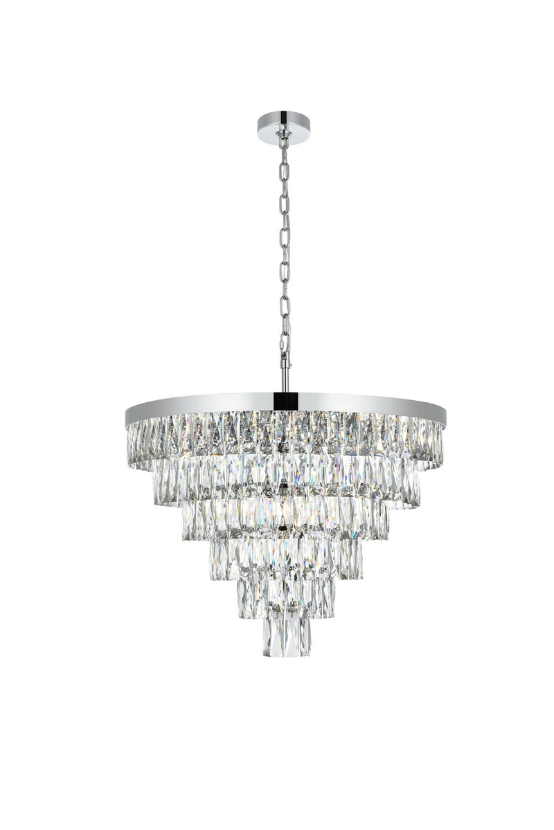 Elegant Lighting 1060D27C 13 Light Chandelier, Chrome and Clear