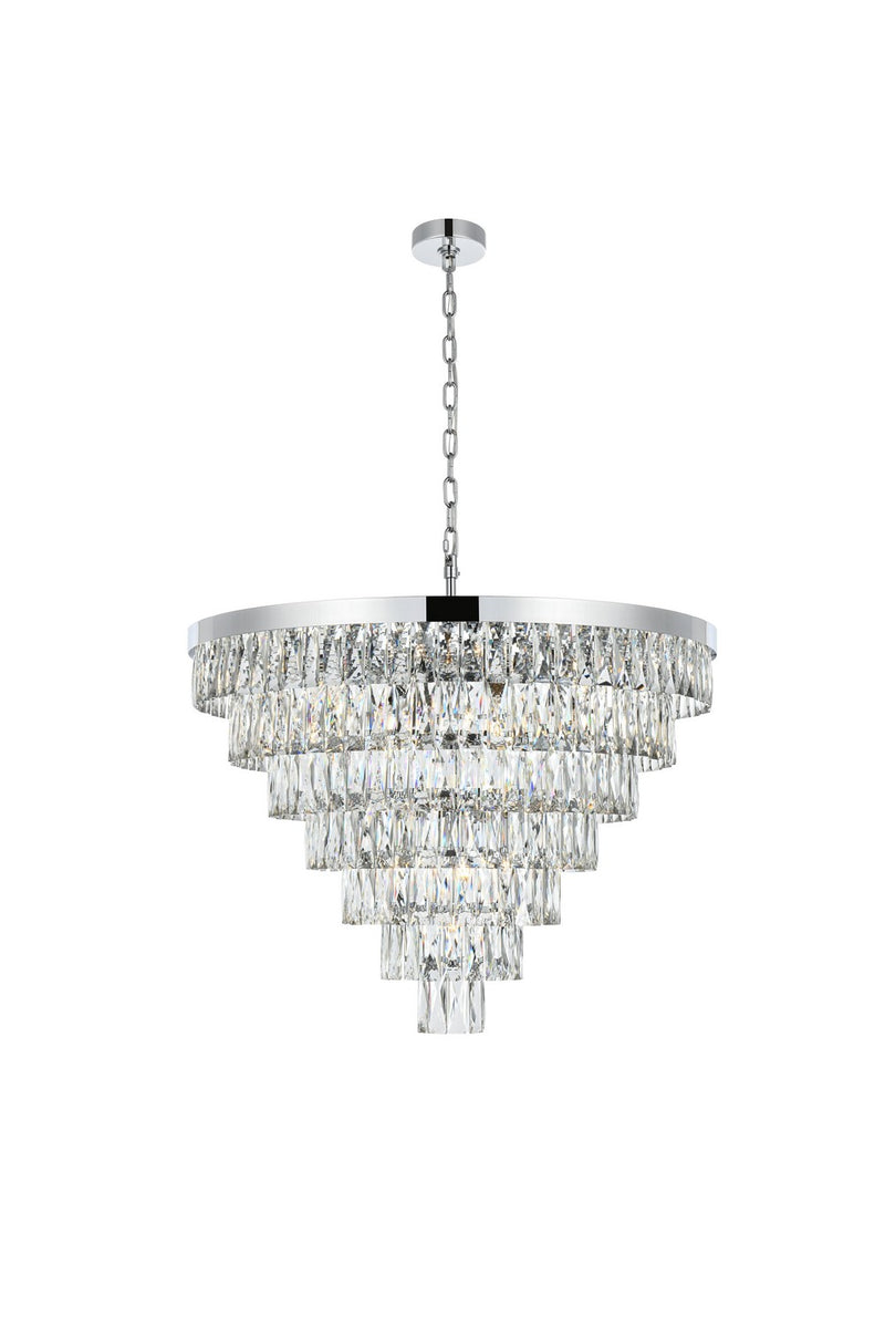 Elegant Lighting 1060D32C 25 Light Chandelier, Chrome and Clear