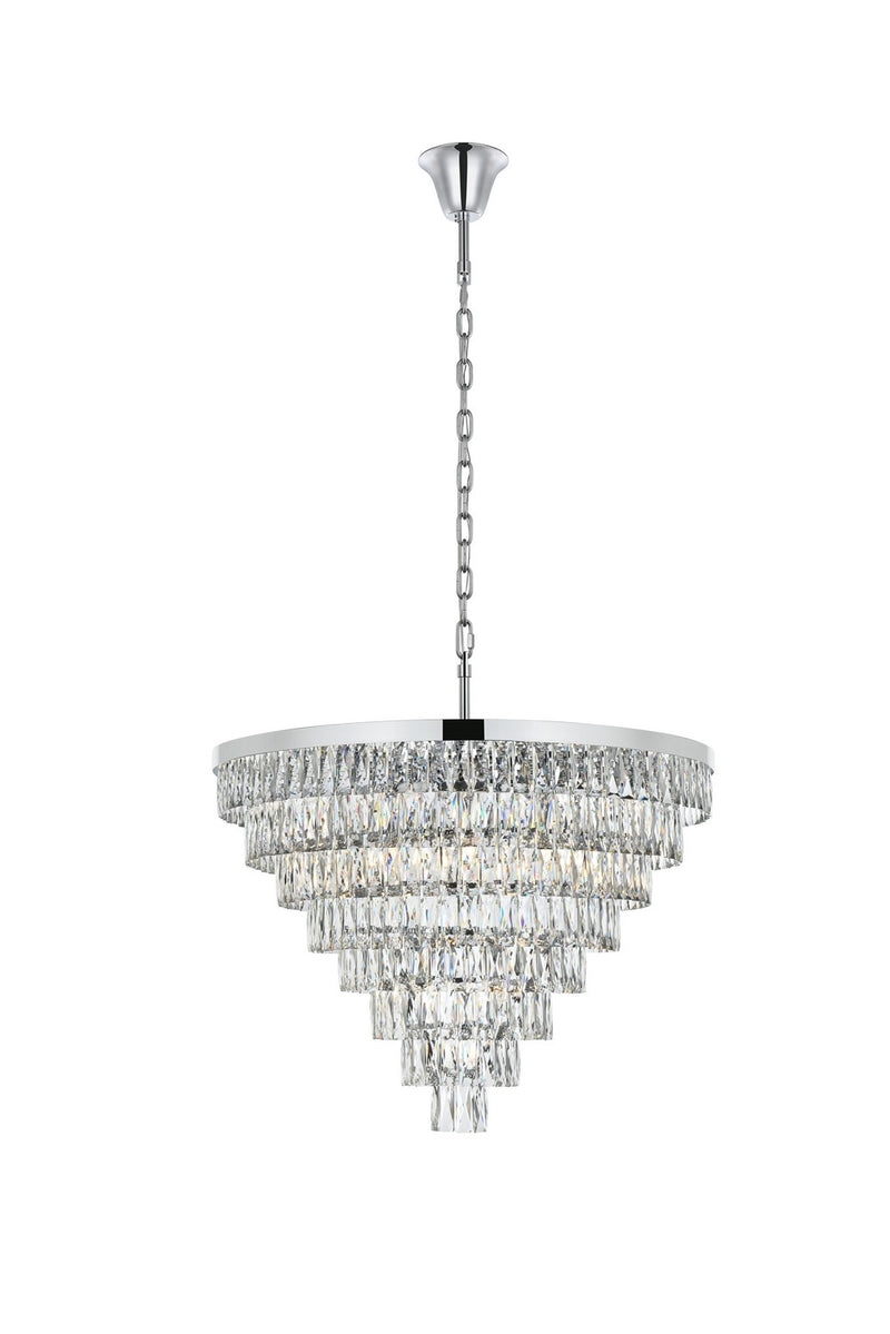 Elegant Lighting 1060D36C 29 Light Chandelier, Chrome and Clear
