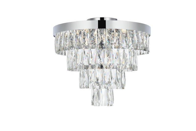 Elegant Lighting 1060F18C Six Light Flush Mount, Chrome and Clear
