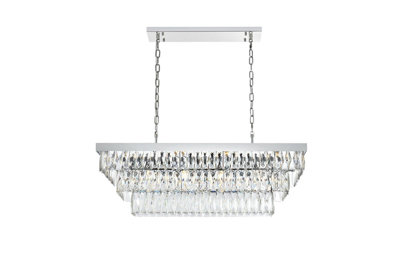 Elegant Lighting 1060G36C 12 Light Chandelier, Chrome and Clear