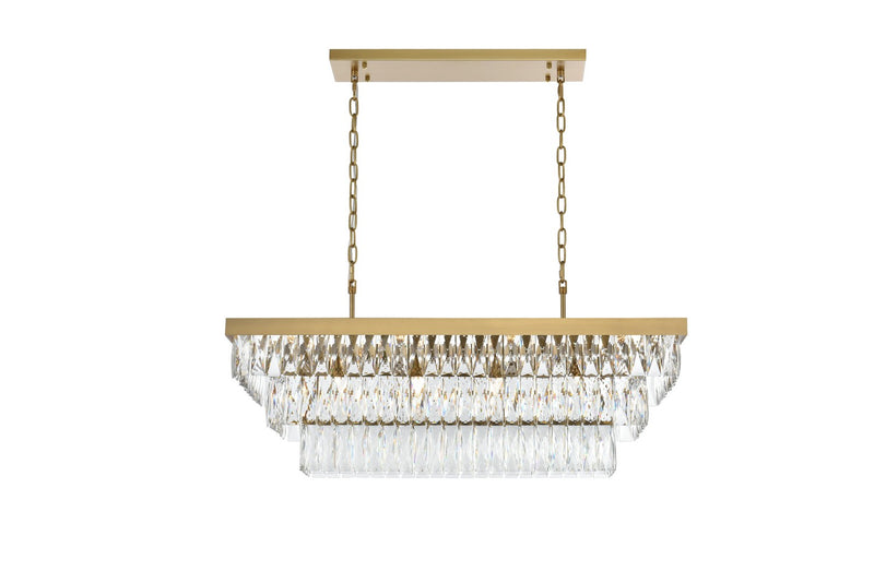 Elegant Lighting 1060G36SG 12 Light Chandelier, Satin Gold and Clear