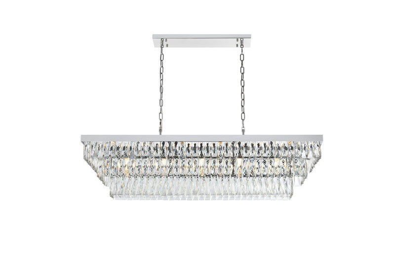 Elegant Lighting 1060G48C 17 Light Chandelier, Chrome and Clear