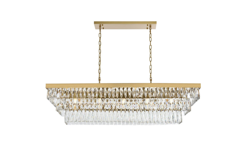Elegant Lighting 1060G48SG 17 Light Chandelier, Satin Gold and Clear
