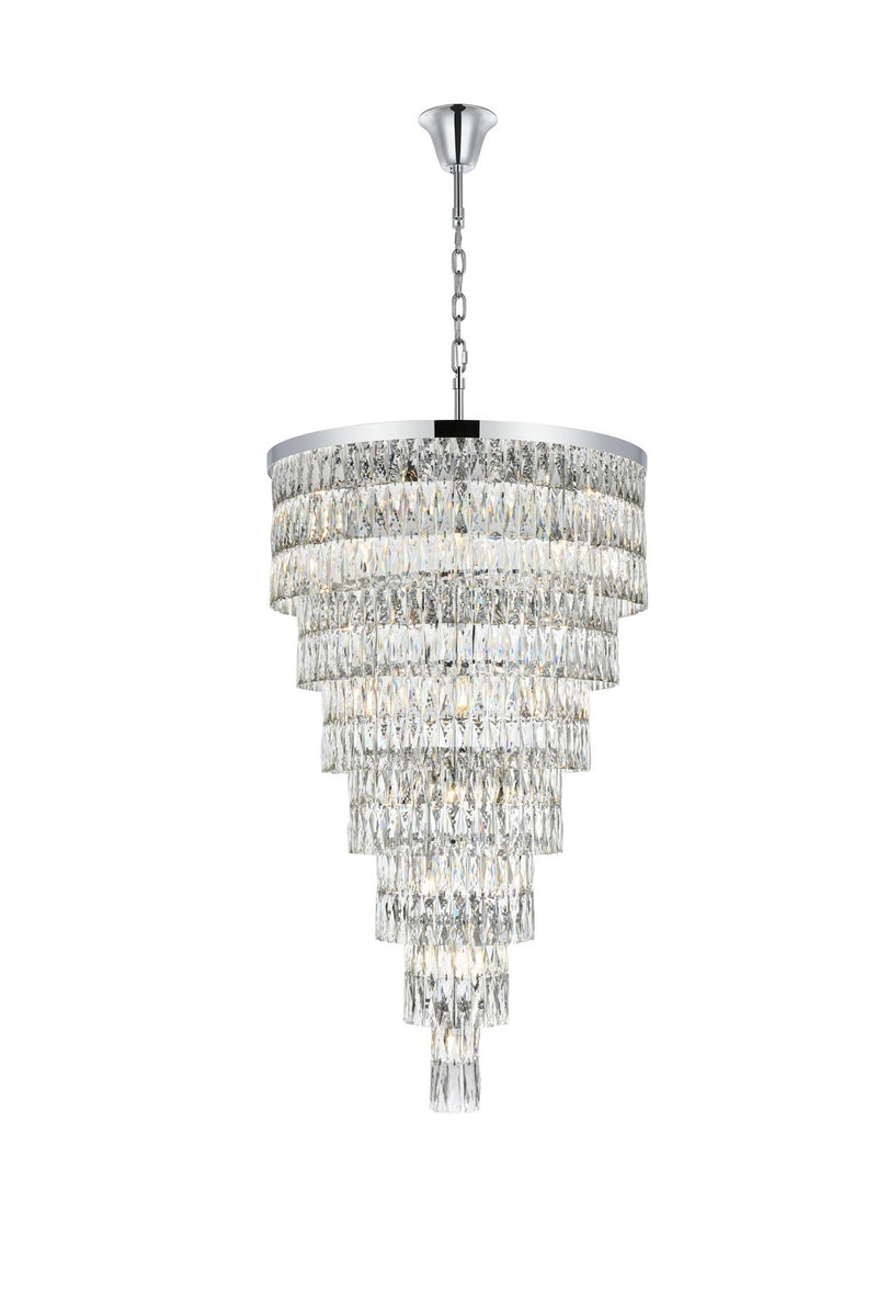 Elegant Lighting 1060SR32C 41 Light Chandelier, Chrome and Clear