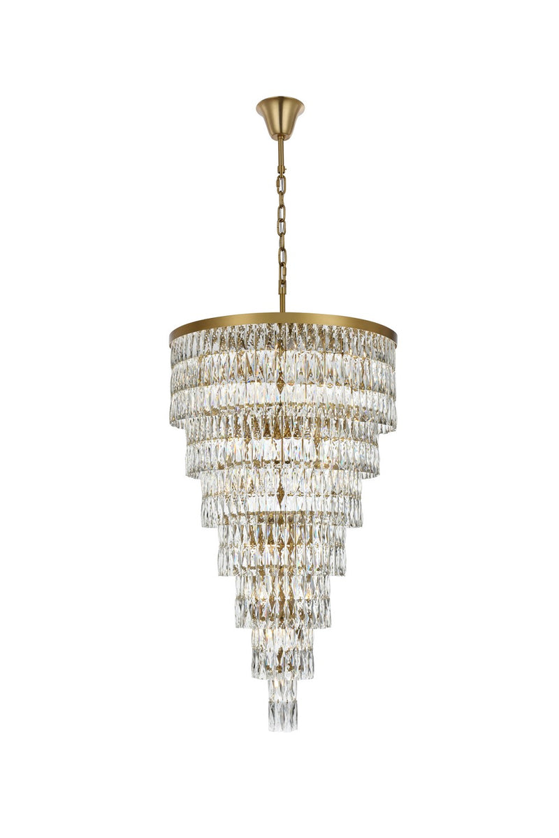 Elegant Lighting 1060SR32SG 41 Light Chandelier, Satin Gold and Clear