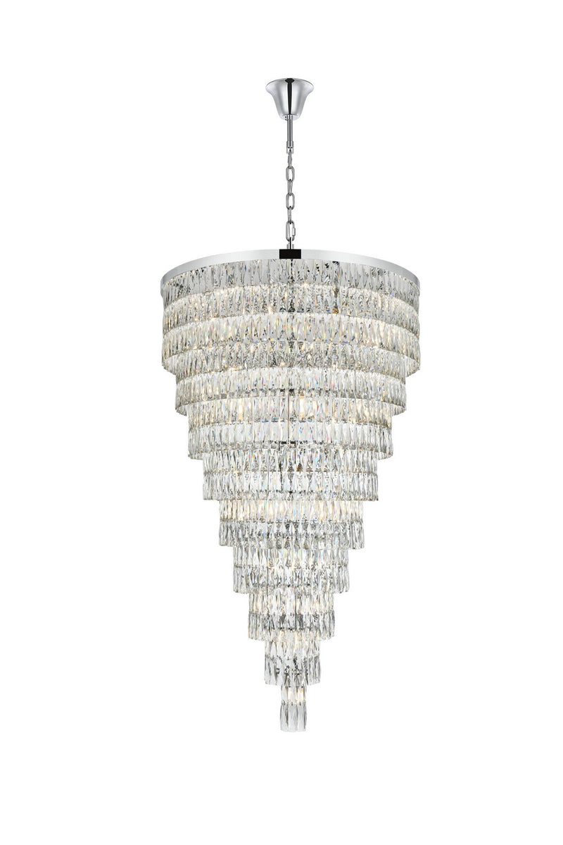 Elegant Lighting 1060SR41C 61 Light Chandelier, Chrome and Clear
