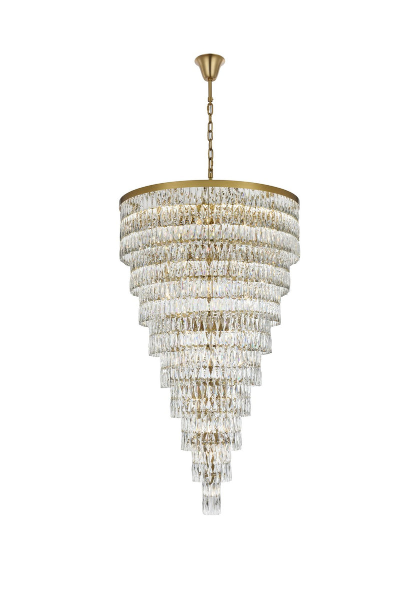 Elegant Lighting 1060SR41SG 61 Light Chandelier, Satin Gold and Clear