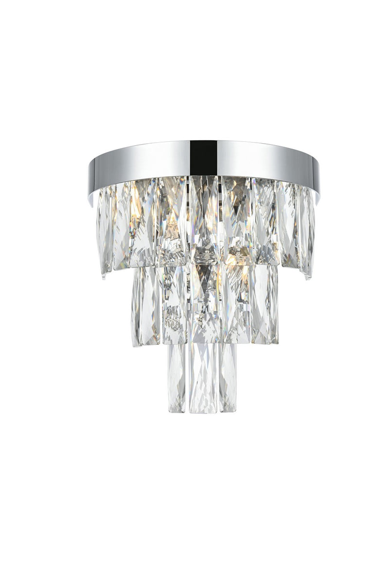 Elegant Lighting 1060W10C Two Light Wall Sconce, Chrome and Clear