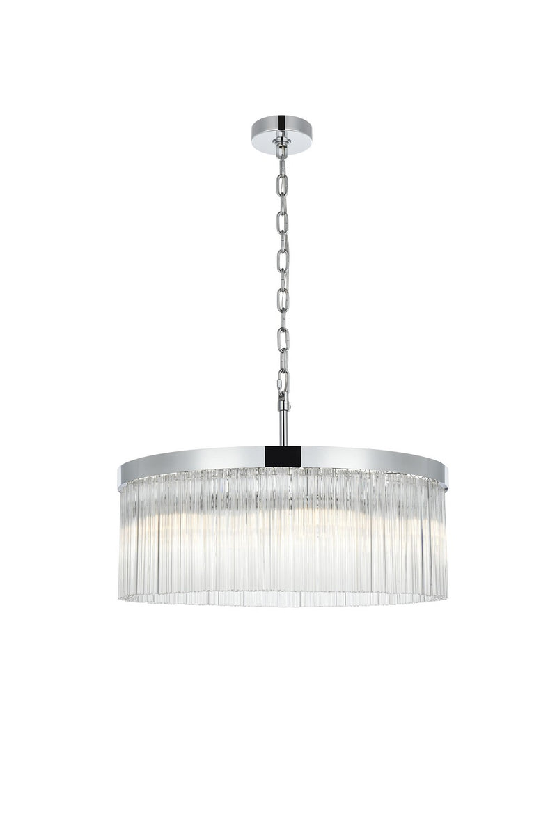 Elegant Lighting 1070D24C Six Light Chandelier, Chrome and Clear