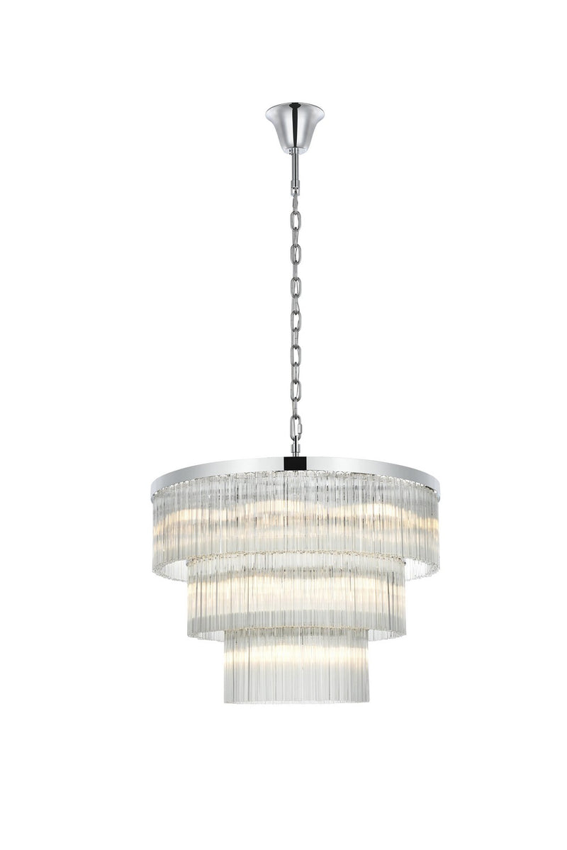 Elegant Lighting 1070G32C 18 Light Chandelier, Chrome and Clear